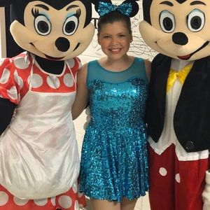 Beautiful blue tap or jazz costume. Small Adult